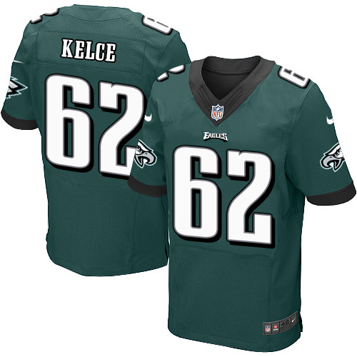 Men's Elite Jason Kelce Nike Jersey Midnight Green Home - #62 NFL Philadelphia Eagles